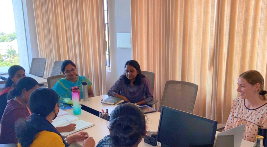Rachel during a meeting at Rajagiri College of Social Sciences