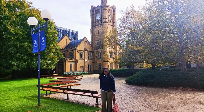 Lorane on campus at the University of Melbourne