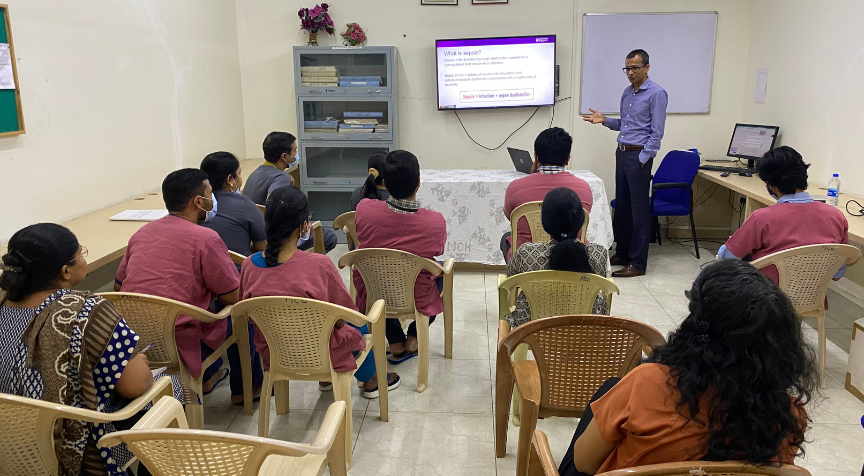 Dr Sainath Raman presenting at St John’s Medical College, Bangalore
