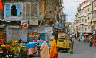 A colourful street in Rajasthan, India